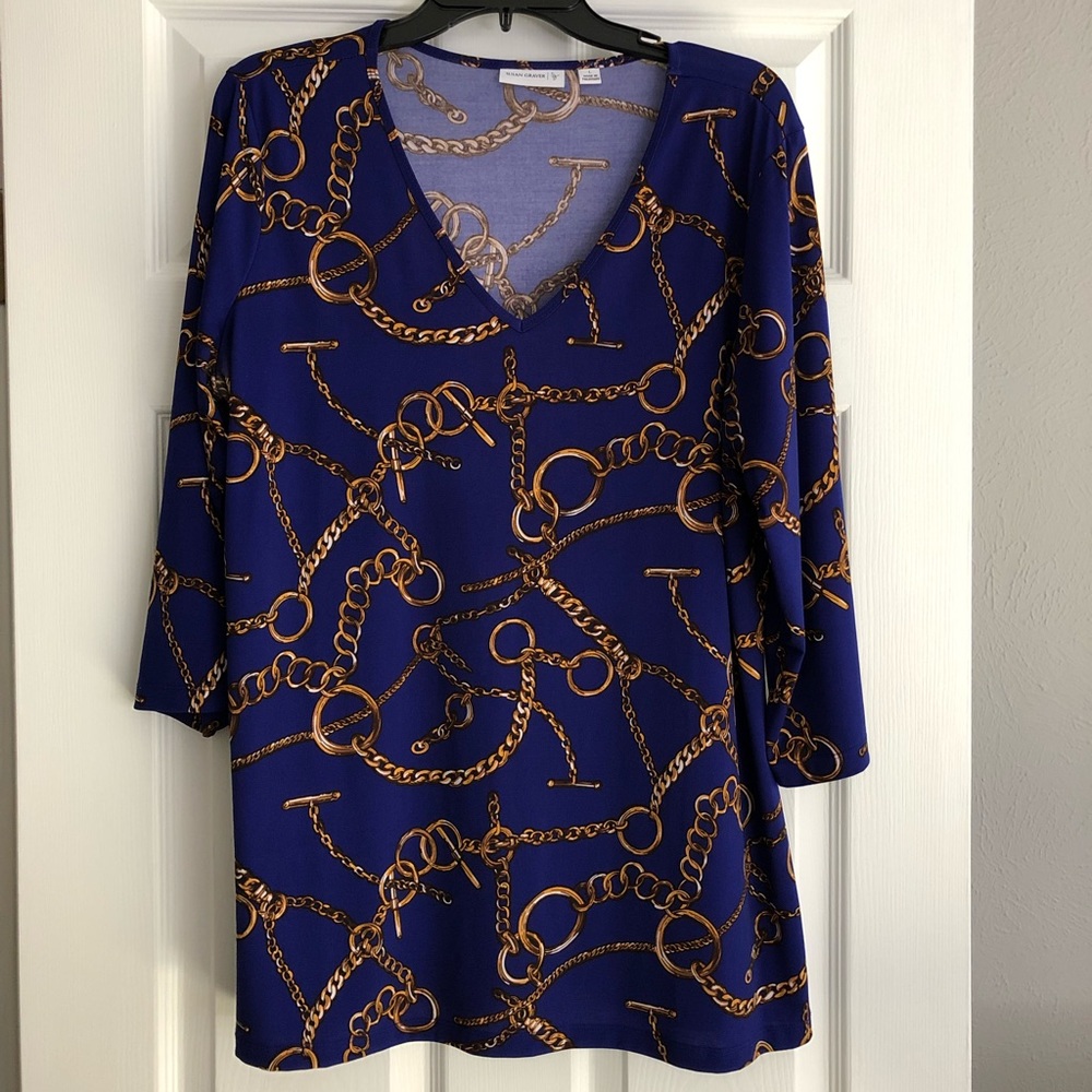 Susan Graver Size L. 3/4 sleeve. V neck tunic